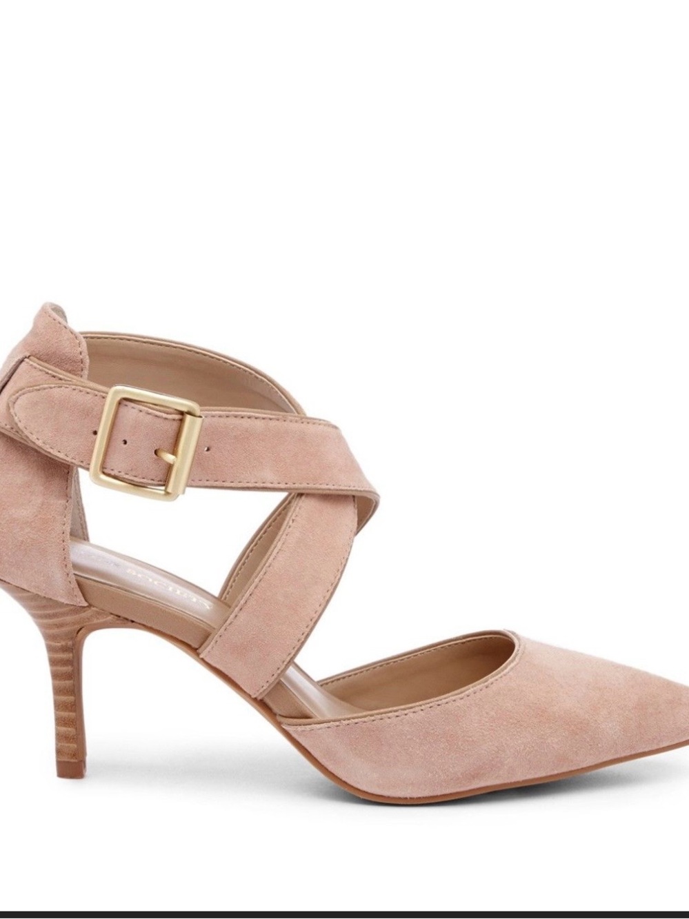 Sole Society Tamra Blush Suede Kitten Heel Pump